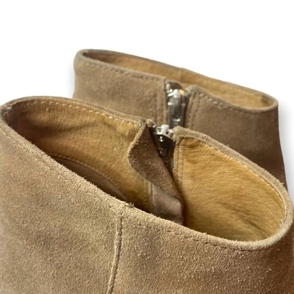 J. Crew Brown Suede Side Zip  Ankle Booties - Picture 10 of 13